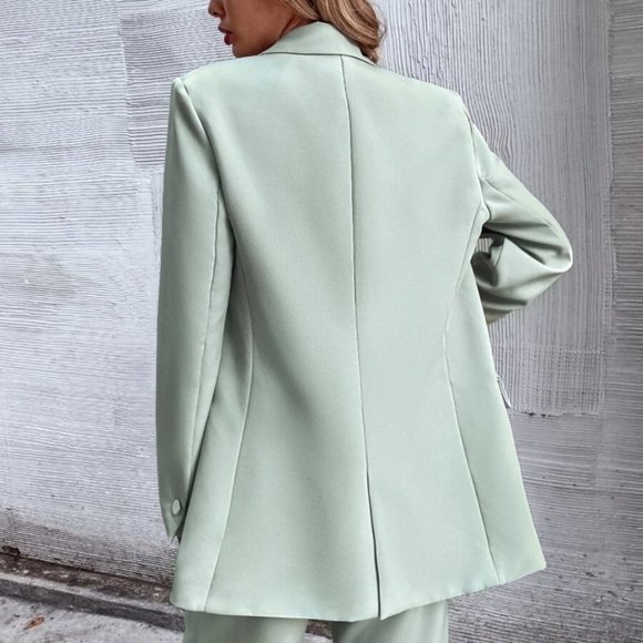 Double Button Classic Blazer GREEN - Picture 2 of 6